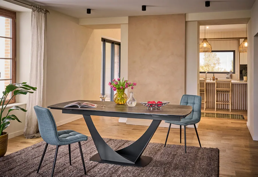 Table à manger extensible Athènes 200/280 cm – Black Stone